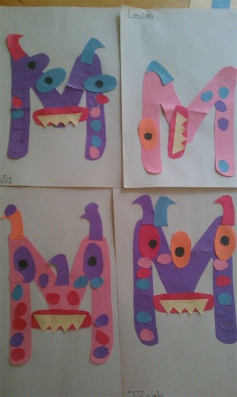 Hands ask the children to carefully trace one of their hands and cut out the tracing. Letter M Crafts - Preschool and Kindergarten