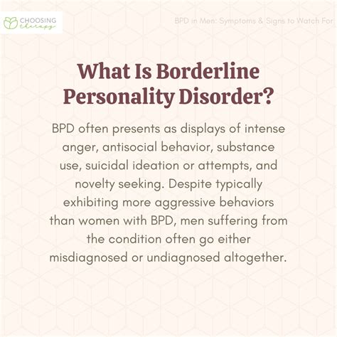 Borderline Personality Disorder Bpd In Men