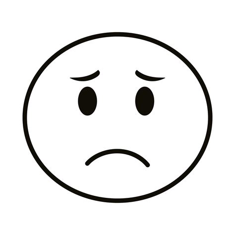 Sad Emoji Face Classic Line Style Icon 2718799 Vector Art