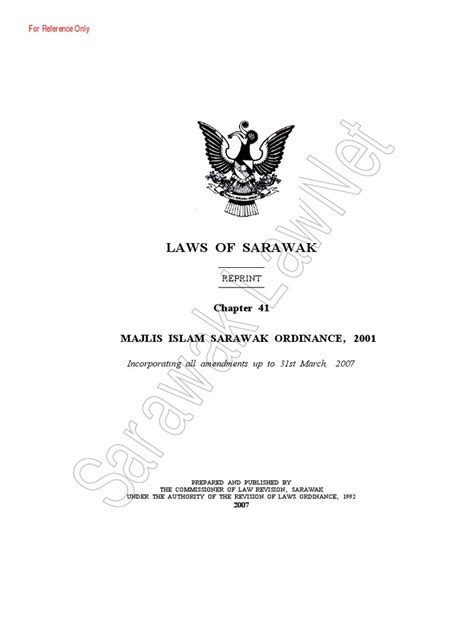 Check spelling or type a new query. MAJLIS ISLAM SARAWAK ORDINANCE, 2001 | Fatwa | Mosque ...