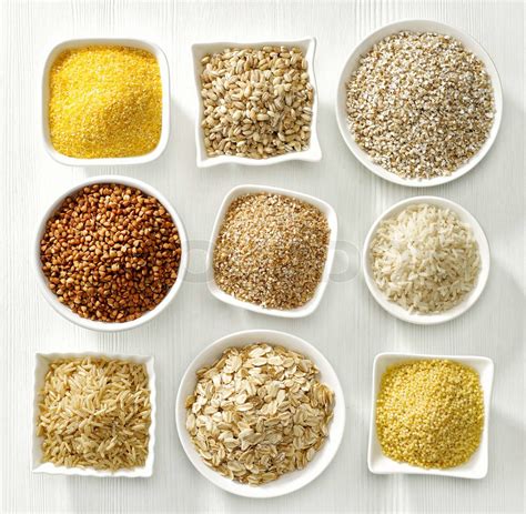 Various Types Of Cereal Grains Stock Image Colourbox