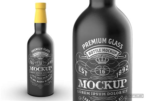 Premium Psd Colored Liquor Bottle Packaging Mockup