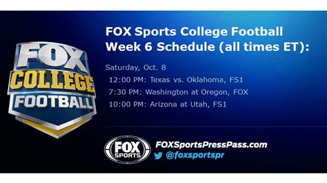 Fox College Football Week 6 Selections Fox Sports Press Pass