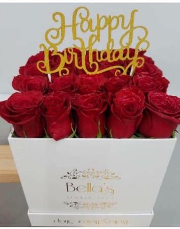 RED ROSES IN A BOX HAPPY BIRTHDAY By Roses In A Box NYC