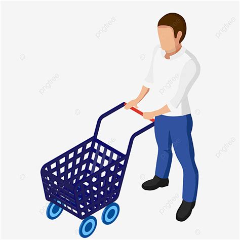 Push Cart Clipart Transparent Png Hd Man Pushing A Shopping Cart