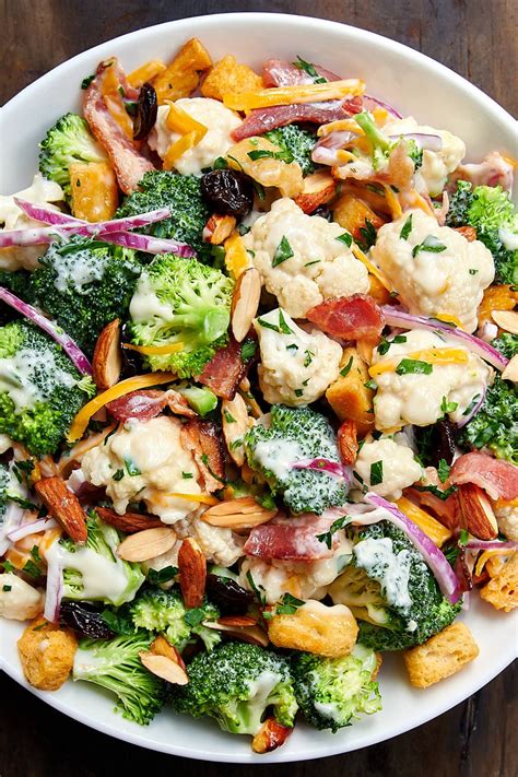 Broccoli And Cauliflower Salad Craving Tasty