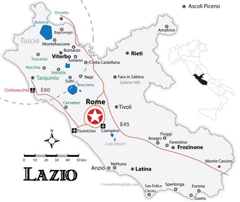 Lazio Map And Travel Guide Map Italy Map Lazio