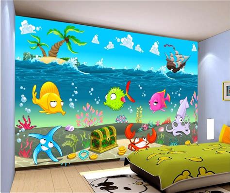 Custom Mural Photo 3d Room Wallpaper Cartoon Sea World