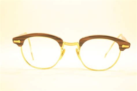 shuron brown vintage browline 1950s 1960s eyeglasses gem