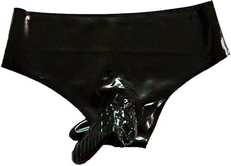 latex rubber shorts men underwear briefs pants with two sheaths latex panties amazon ca