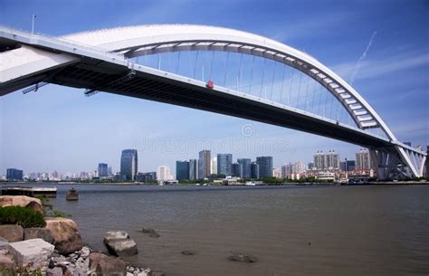 Lupu Bridge Shanghai China Fotografering För Bildbyråer Bild Av