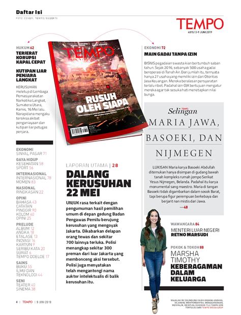 Jual Majalah Tempo 03 09 Juni 2019 Gramedia Digital Indonesia