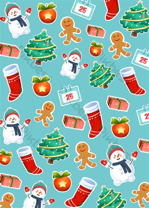 Christmas Sticker Decoration Background Psd Free Download Pikbest