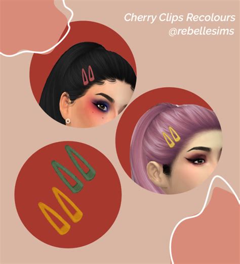 Ts4 Bedisfulls Cherry Hairpins Recolours Hair Pins Recolor Sims