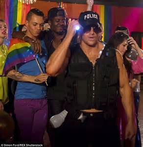 Towies James Lock In Skin Tight Gold Trunks Filming At Essex Pride Party Daily Mail Online