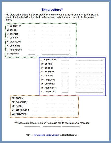6th Grade Spelling Worksheet Free Printable Spelling Worksheets In 2020