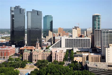 Fort Worth Skyline And The Tarrant County Courthouse Photograph By Bill