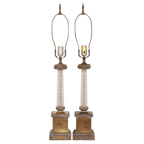 Pair Of Cut Glass Table Lamps For Sale At 1stdibs