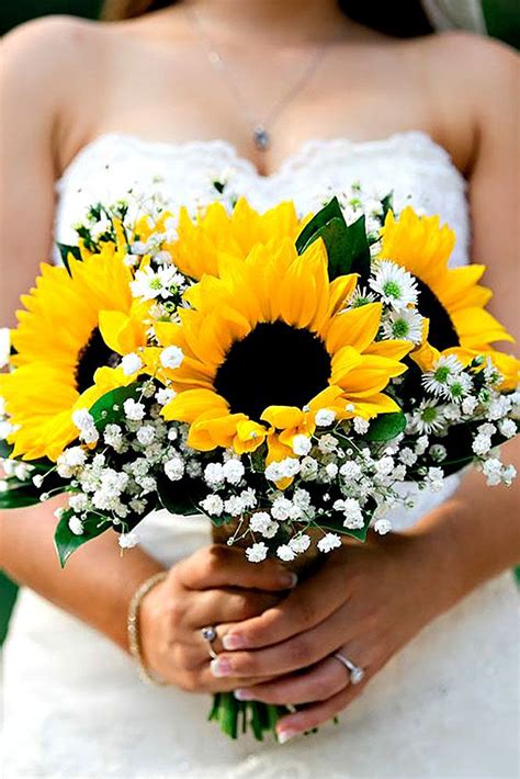18 Brilliant Sunflower Wedding Bouquets For Happy Wedding Here You Find