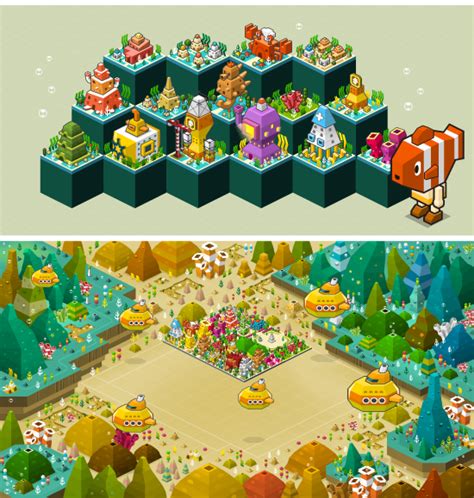 Happy Town On Behance 3d Pixel Art Game Design Pixel Art