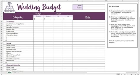 Easy Wedding Budget Excel Template Savvy Spreadsheets