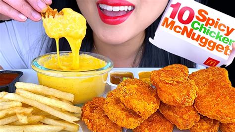 Asmr Mcdonald S Spicy Chicken Nuggets Mukbang Fries With Might Hot