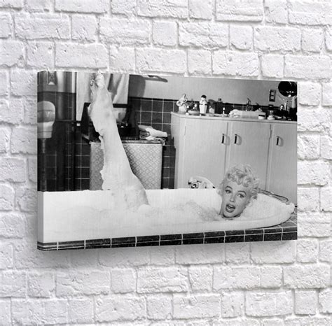 Marilyn Monroe In Bubble Bath Canvas Print Funny Marilyn Etsy