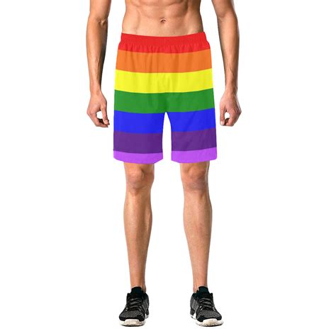 Rainbow Flag Gay Pride Lgbtqia Mens All Over Print Elastic Beach Shorts Model L20 Id