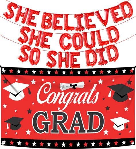 Xtralarge Congrats Grad Banner 2023 Red 72x44 Inch