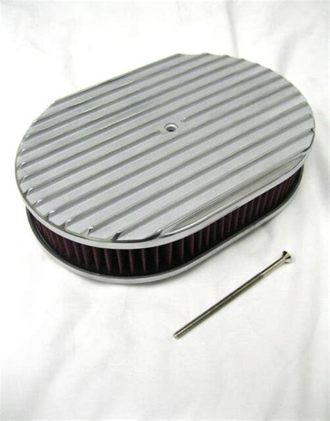 Rpc Air Cleaner Assembly R6318 Nostalgic Finned Polished Aluminum Oval