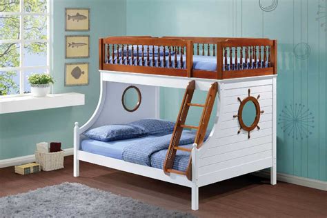 They are not full size and will not accommodate adults. Harrah Twin over Full Bunk Bed in Oak and White - Kids ...