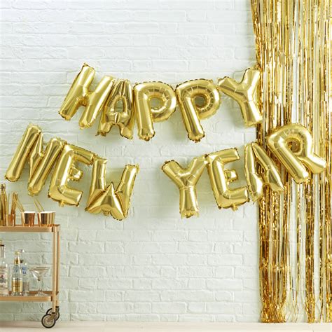 Gold Foiled Happy New Year Balloon Bunting By Ginger Ray