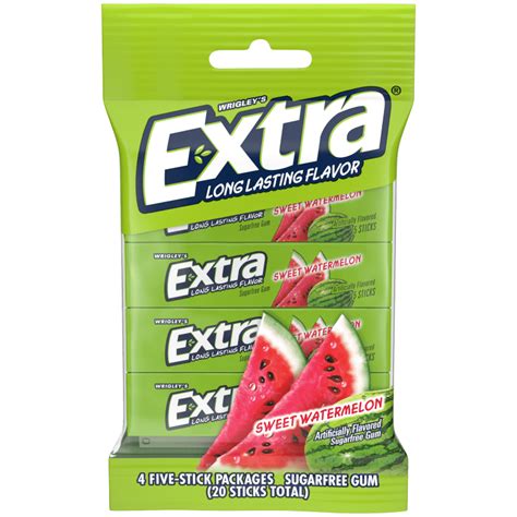 Extra Sweet Watermelon Sugarfree Chewing Gum Multipack 4 Packs Extra