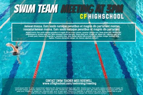 Swim Team Poster Template Postermywall