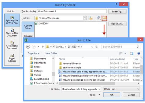 How To Insert Hyperlinks To Word Documentsfiles In Excel