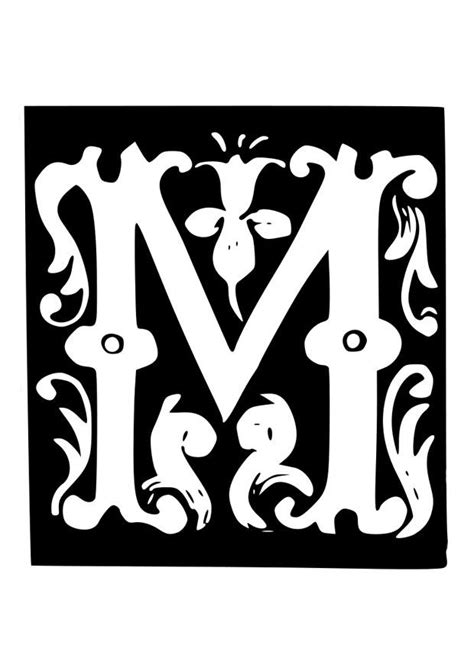Dit is een voorbeeld van een hoorwoord: Kleurplaat decoratieve letter - m. Gratis kleurplaten om ...