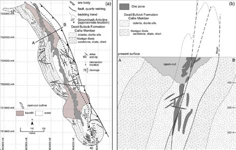 A Geological Map Of The Groundrush Gold Mine Location Of