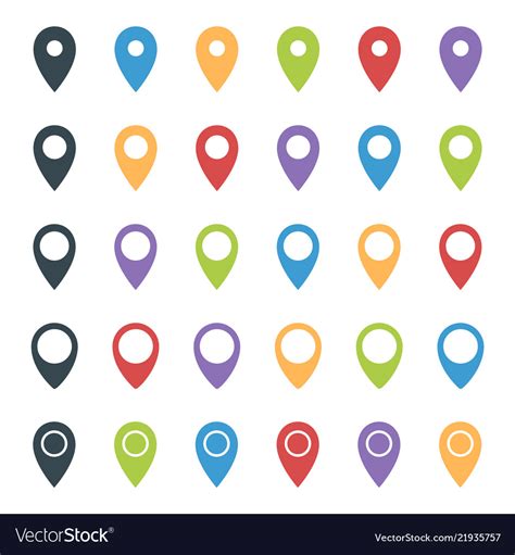 Map Pointer Set Colorful Location Marker Icons Vector Image