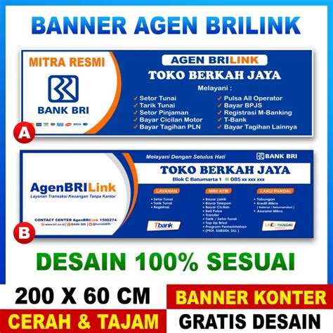 Spanduk Banner Brilink Bri Link Atm Bersama Lazada Indonesia