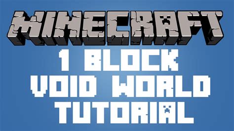 Minecraft How To Make A Void World No Mcedit Youtube