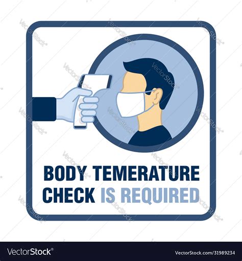 Body Temperature Check Is Required Sign Royalty Free Vector
