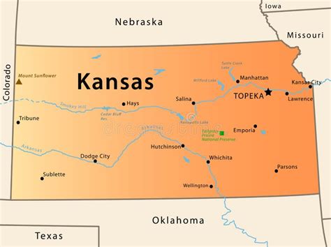 Mapa De Kansas Foto De Stock Imagem 20945550