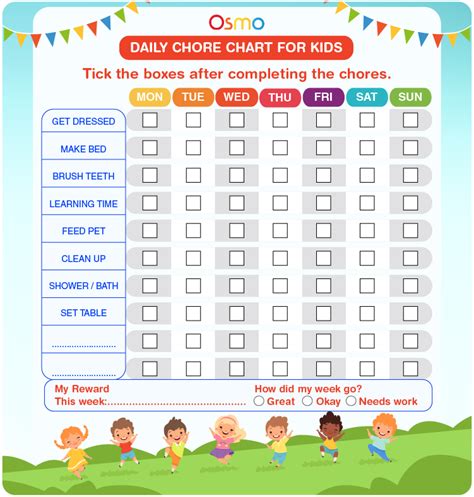 Daily Chore Chart For Kids Download Free Printables