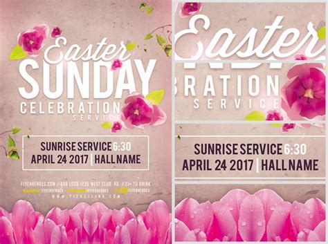 Easter Sunday Celebration Service Flyer Template Flyerheroes