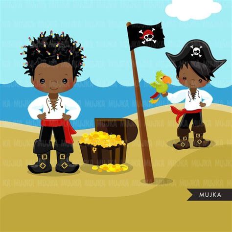 Pirate Clipart Pirates Ships And Treasure Island Captain Chest