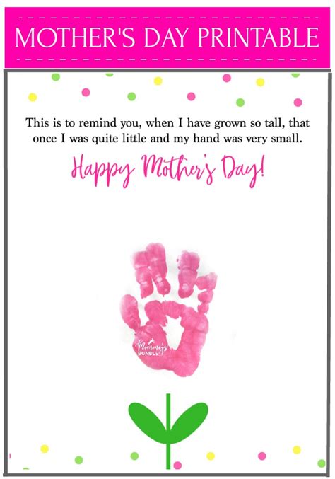 Easy Flower Handprint Keepsake Card For Mom Mommy S Bundle