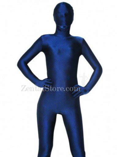 Unicolor Full Body Dark Blue Spandex Zentai Suit Zentai Suits Party Costumes
