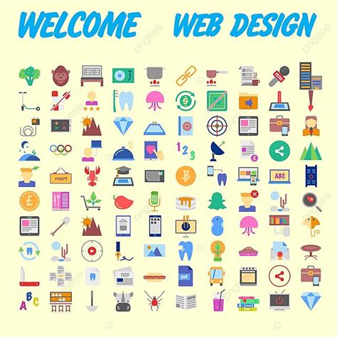 Conjunto Vectorial De 100 Iconos De Diseño Web En Temas Variados Vector