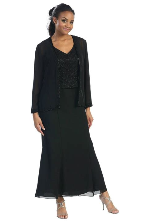 Mother Of Bride Church Funeral Modest Long Jacket Evening Plus Size