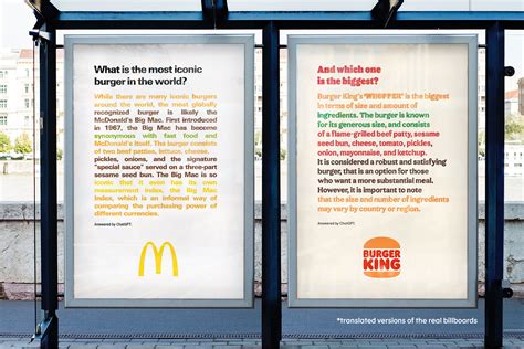 Mcdonalds And Burger King Put Up Dueling Outdoor Ads Both Written By
